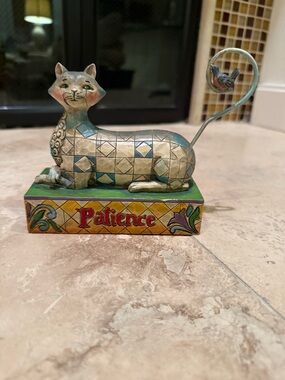 Jim Shore Heartwood Creek Patience Cat Bluebird Figurine Sculpture #4006926 2006